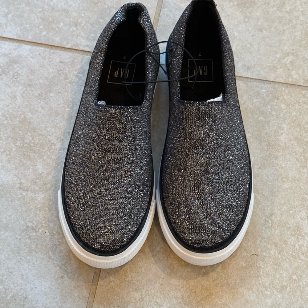 NEW GAP Black Glitter Slip On Shoes 7